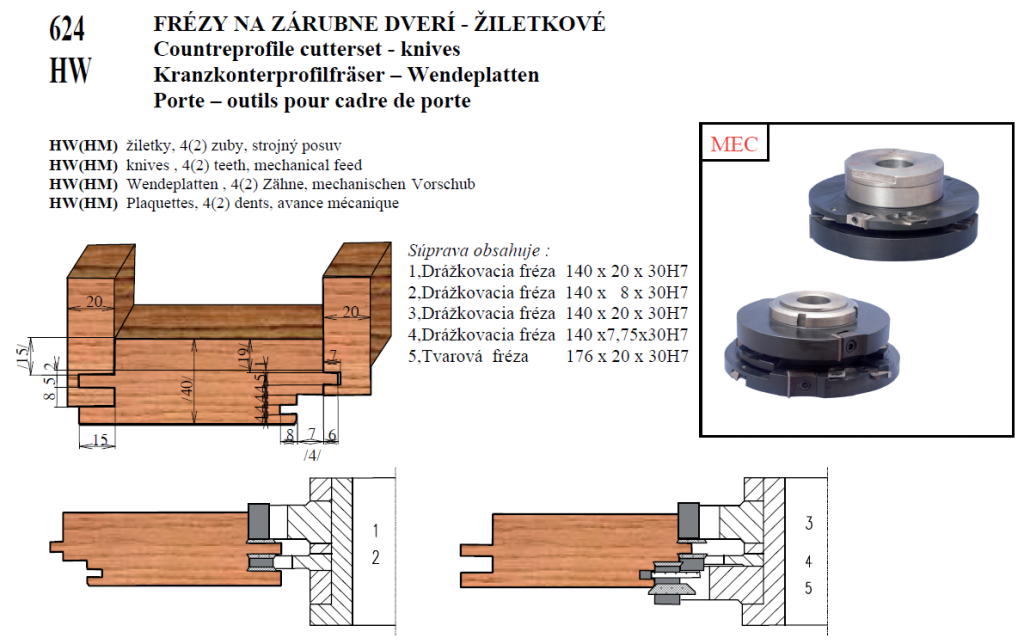 FRÉZY NA ZÁRUBNE DVERÍ - ŽILETKOVÉ