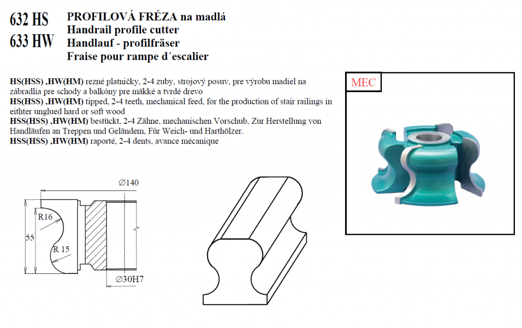 PROFILOVÁ FRÉZA na madlá
