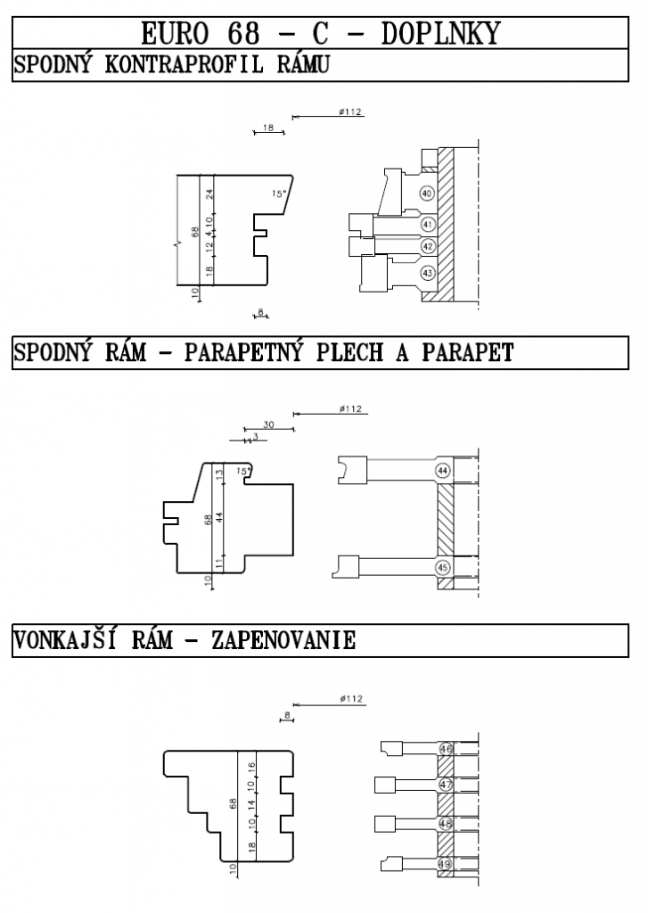 euro 68 C doplnky spodny kontra profil ramu
